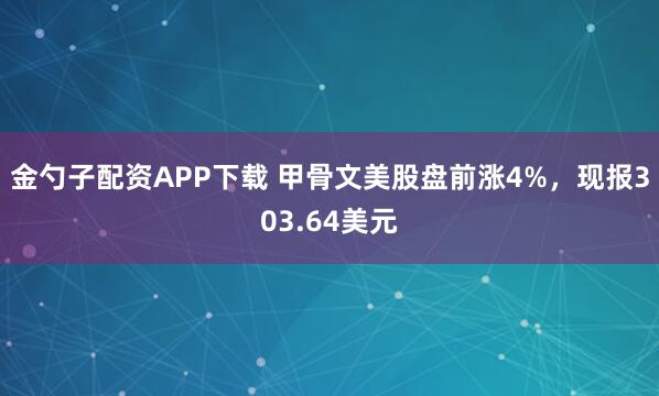 金勺子配资APP下载 甲骨文美股盘前涨4%，现报303.64美元